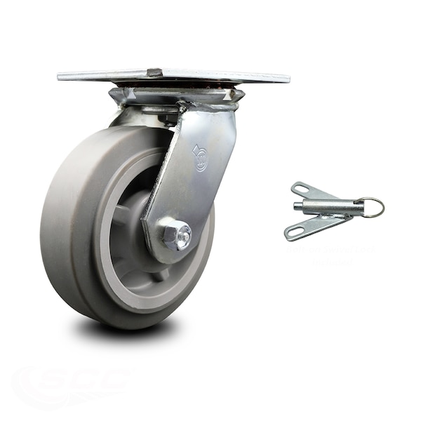 6 Inch Heavy Duty Thermoplastic Caster with Ball Bearing and Swivel Lock SCC
